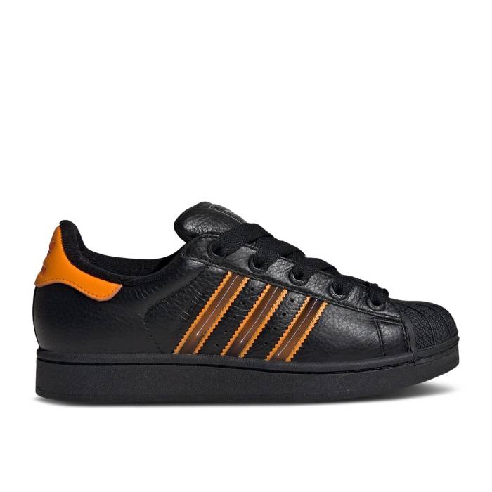 アディダス Adidas 【 Wmns Superstar 2 \u0027Black Crew Orange\u0027 Women Core Black/Crew Orange/Semi Impact Orange 】 Superstar はやりっ児 労働者の一団 レディース 中核グループ 黒いこと 黒いこと 労働者の一団 orange 橙・オレンジ色 差しひびき
