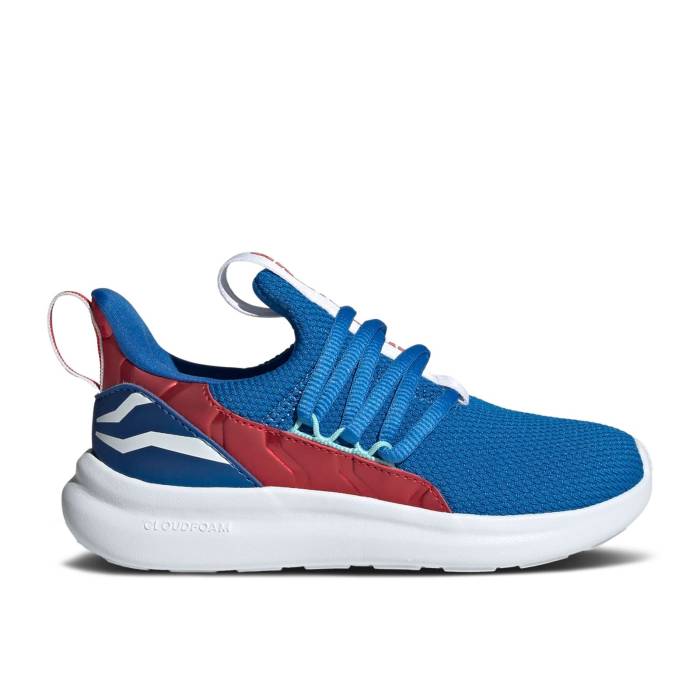 アディダス Adidas 【 Marvel X Lite Racer Adapt 7.0 K \u0027Captain America\u0027 Youth Bright Royal/Cloud White/Pure Ruby 】 点火装置 アダプト お坊っちゃん キッズ 白いこと 白いこと 純一無雑