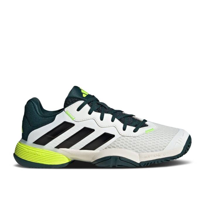 アディダス Adidas 【 Barricade J \u0027Off White Black Aurora Ivy\u0027 Youth Off White/Core Black/Aurora Ivy 】 防柵 白いこと 白いこと 黒いこと 黒いこと お坊っちゃん キッズ 白いこと 白いこと 中核グループ 黒いこと 黒いこと