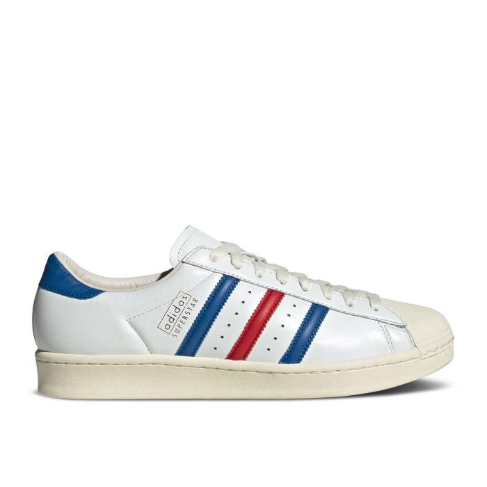 アディダス Adidas 【 Superstar Vintage Made In Germany \u0027White Blue Scarlet\u0027 Men Core White/Blue/Better Scarlet 】 Superstar はやりっ児 vintage ビンテージ・ヴィンテージ 青み 青色 メンズ 中核グループ 白いこと 白いこと 青
