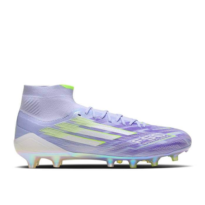 アディダス Adidas 【 Wmns F50 Sparkfusion Elite Mid Fg 銀 \u0027Radiant Blaze Pack\u0027 Women Violet Tone/Lucid Lemon/Purple Rush 】 エリート ミッド レディース 紫・相撲取り草 Purple 紫・パープル rush 混雑時