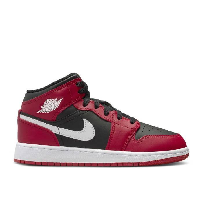 ナイキ エアジョーダン Air Jordan 【 Jordan 1 Mid ガウス \u0027Gym Red Black White\u0027 Youth Black/Gym Red/White 】 ミッド Red 赤・赤いこと 黒いこと 黒いこと お坊っちゃん キッズ 黒いこと 黒いこと Red 赤・赤いこと 白いこと 白いこと
