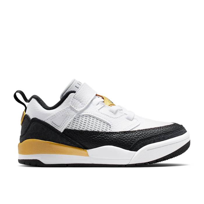 ナイキ エアジョーダン Air Jordan 【 Jordan Spizike Low Ps \u0027White/Metallic Gold/Black\u0027 Youth White/Metallic Gold/Black 】 お坊っちゃん キッズ 白いこと 白いこと ゴールド 黒いこと 黒いこと