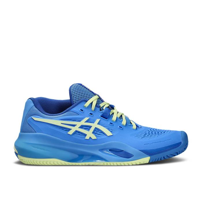 アシックス Asics 【 Wmns Gel Resolution X Clay \u0027Blue Coast Huddle Yellow\u0027 Women Blue Coast/Huddle Yellow 】 レディース 青み 青色 yellow 黄味がかった・黄色