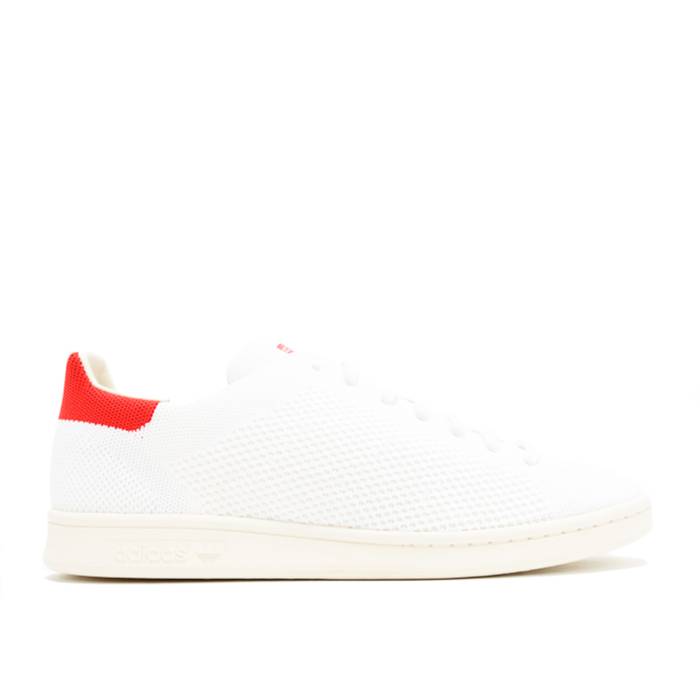 アディダス Adidas 【 Stan Smith Og \u0027Primeknit\u0027 Men Footwear White/Chalk White/Red 】 メンズ 白いこと 白いこと Red 赤・赤いこと