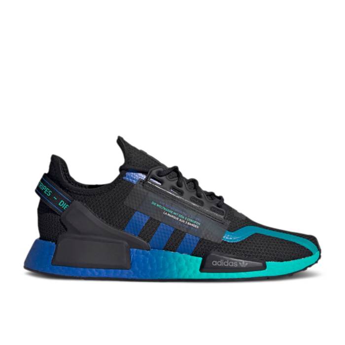 アディダス Adidas 【 Nmd_R1 V2 Aqua Men Core Black/Blue/Cloud White 】 メンズ コア 黒色 ブラック 青色 ブルー 白色 ホワイト