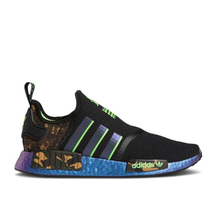 アディダス Adidas 【 Juju Smith-Schuster X Nmd_R1 Black Camo Print Men Core Black/Solar Green/Supplier Colour 】 カモ柄 メンズ コア 黒色 ブラック green 緑・グリーン