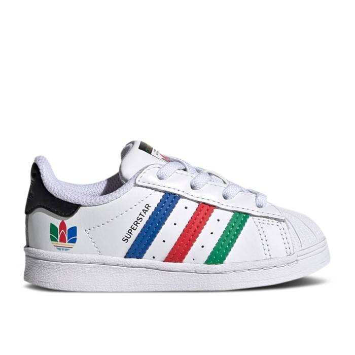 アディダス Adidas 【 Superstar Infant Colorful Stripes - Cloud White Infant Cloud White/Green/Core Black 】 Superstar スーパースター ベビー 白色 ホワイト green 緑・グリーン コア 黒色 ブラック