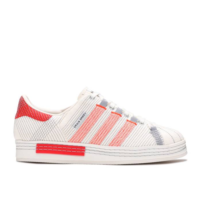 アディダス Adidas 【 Craig Green X Superstar \u0027Off White Bright Red\u0027 Men Off White/Bright Red/Grey Three 】 green 緑・緑であること Superstar はやりっ子 白いこと 白いこと メンズ 白いこと 白いこと Red 赤・赤いこと 薄墨色 グレ