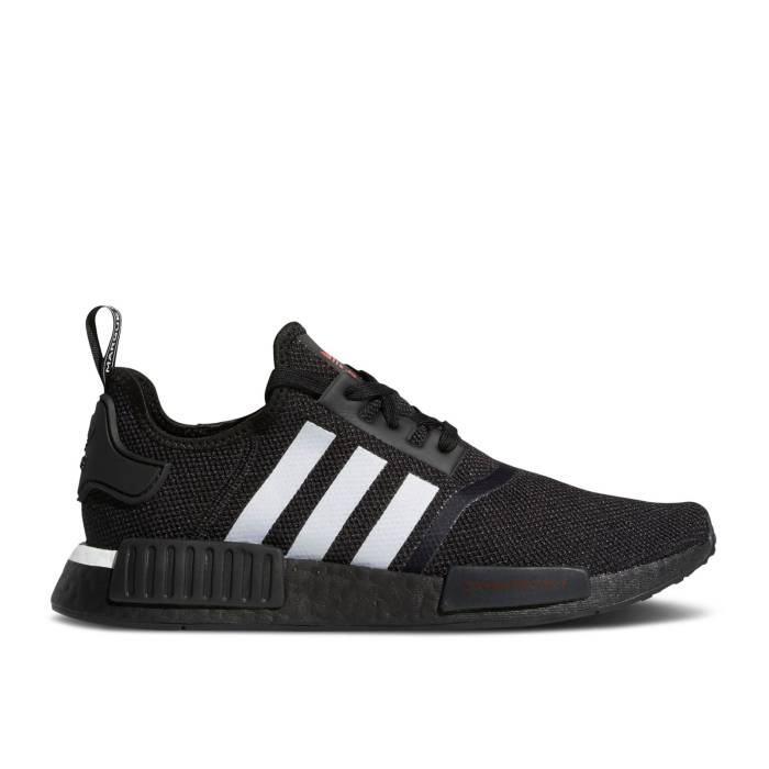 アディダス Adidas 【 Nmd_R1 'Japanese Side Print - Black White' Men Core Black/Scarlet/Cloud White 】 黒色 ブラック メンズ コア 黒色 ブラック 白色 ホワイト｜スニケス