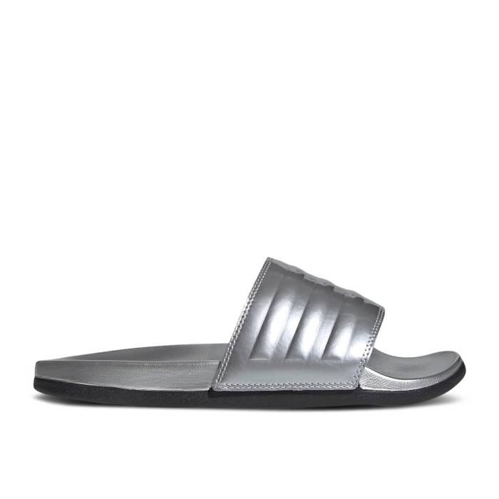 アディダス Adidas 【 Wmns Adilette Comfort Slide \u0027Silver Metallic\u0027 Women Silver Metallic/Silver Metallic/Core Black 】 アディレッタ Slide サンダル レディース Silver しろがね色・しろがね色 中核グループ 黒いこと 黒いこと