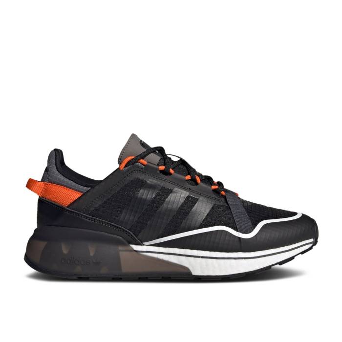 アディダス Adidas 【 Zx 2K Boost Pure \u0027Black Orange\u0027 Men Core Black/Grey Six/Orange 】 ブースト 純然たる メンズ 中核グループ 黒いこと 黒いこと 薄墨色 薄墨色 orange 橙・オレンジ色
