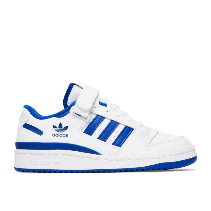 アディダス Adidas 【 Forum Low J \u0027White Royal Blue\u0027 Youth Cloud White/Royal Blue/Cloud White 】 討論会 御坊っちゃん キッズ 白いこと 白いこと 青味 青み