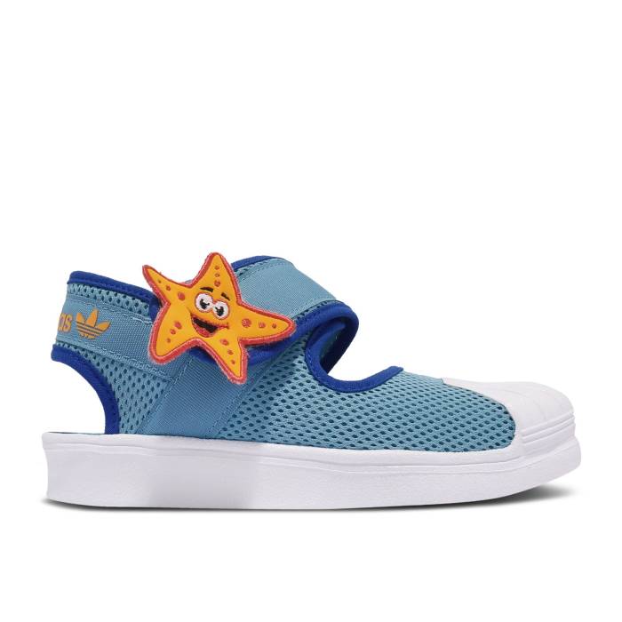 アディダス Adidas 【 Superstar 360 Sandals Primeblue Little Kid \u0027Starfish\u0027 Youth Crew Yellow/Cloud White/Royal Blue 】 Superstar はやりっ子 サンダル お坊っちゃん キッズ 労働者の一団 yellow 黄味がかった・黄色 白いこと 白いこと