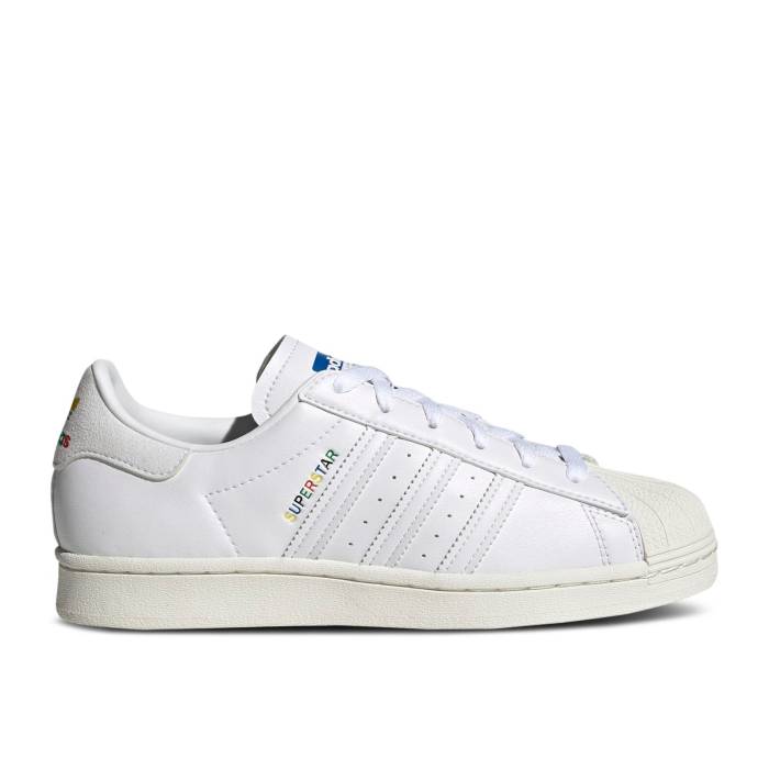 アディダス Adidas 【 Wmns Superstar 'White Rainbow Logo' Women Cloud White/Cloud White/Off White 】 Superstar スーパースター 虹色 レインボー レディース 白色 ホワイト