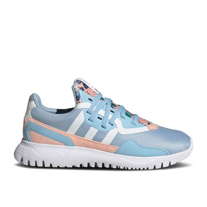 アディダス Adidas 【 Her Studio London X Original Flex Big Kid \u0027Colorful Blossoms\u0027 Youth Haze Coral/Cloud White/Clear Sky 】 制作室 御坊っちゃん キッズ 白いこと 白いこと 天の原