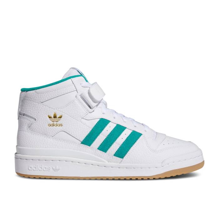 アディダス Adidas 【 Forum Mid \u0027White Teal\u0027 Men Cloud White/Gold Metallic/Gum 】 討論会 ミッド メンズ 白いこと 白いこと ゴールド