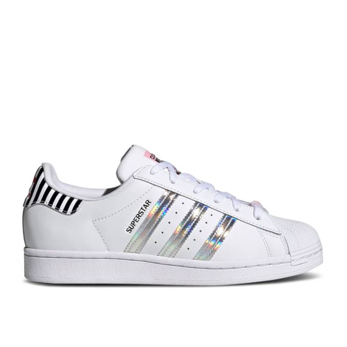 アディダス Adidas 【 Wmns Superstar \u0027White Iridescent\u0027 Women Cloud White/True Pink/Core Black 】 Superstar はやりっ子 レディース 白いこと 白いこと pink サクラ色 中核グループ 黒いこと 黒いこと