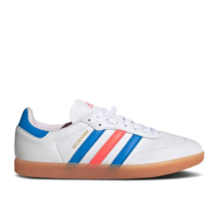 アディダス Adidas 【 Velosamba 'White Blue Rush Turbo' Men Cloud White/Blue Rush/Turbo 】 青色 ブルー rush ラッシュ メンズ 白色 ホワイト 青色 ブルー rush ラッシュ ターボ|スニケス