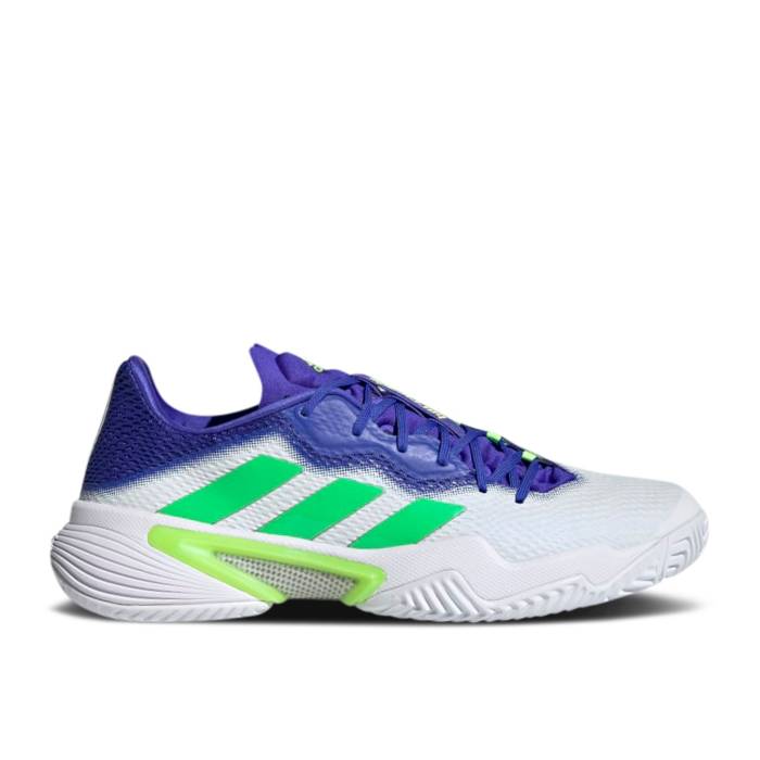 アディダス Adidas 【 Barricade \u0027White Sonic Ink\u0027 Men Cloud White/Screaming Green/Sonic Ink 】 防柵 メンズ 白いこと 白いこと green 緑・緑であること
