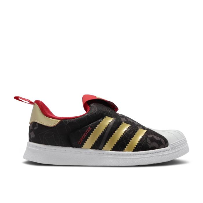 アディダス Adidas 【 Superstar 360 I 'Chinese New Year' Infant Core Black/Gold Metallic/Scarlet 】 Superstar スーパースター ベビー コア 黒色 ブラック ゴールド|スニケス