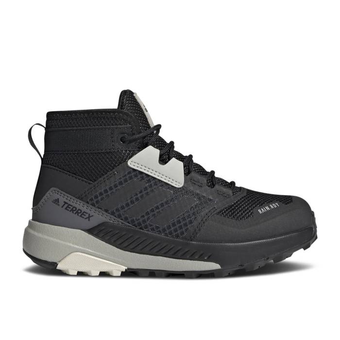 アディダス Adidas 【 Terrex Trailmaker Mid Rain.rdy J 'Black Aluminium' Youth Core Black/Core Black/Aluminium 】 ミッド ジュニア キッズ コア 黒色 ブラック｜スニケス