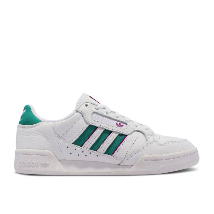 アディダス Adidas 【 Wmns Continental 80 Stripes \u0027White Glory Green Fuchsia\u0027 Women Cloud White/Glory Green/Sonic Fuchsia 】 green 緑・緑であること レディース 白いこと 白いこと green 緑・緑であること