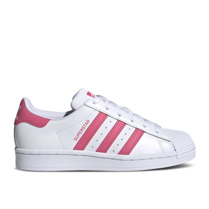 アディダス Adidas 【 Superstar J \u0027White Super Pink\u0027 Youth Cloud White/Super Pink/Core Black 】 Superstar はやりっ子 御坊っちゃん キッズ 白いこと 白いこと pink サクラ色 中核グループ 黒いこと 黒いこと