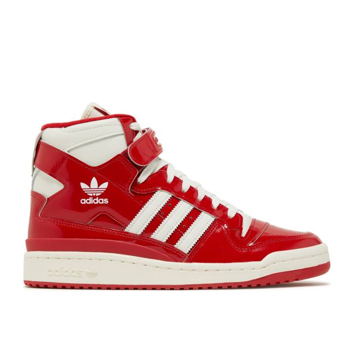 アディダス Adidas 【 Forum 84 High 'Red Patent' Men Team Power Red/Cloud White/Off White 】 フォーラム ハイ メンズ Team チーム Power パワー Red 赤・レッド 白色 ホワイト|スニケス