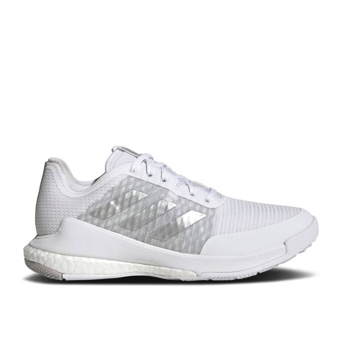 アディダス Adidas 【 Wmns Crazyflight \u0027White Silver Metallic\u0027 Women Cloud White/Silver Metallic/Grey Two 】 Silver しろがね色・しろがね色 レディース 白いこと 白いこと Silver しろがね色・しろがね色 薄墨色 薄墨色