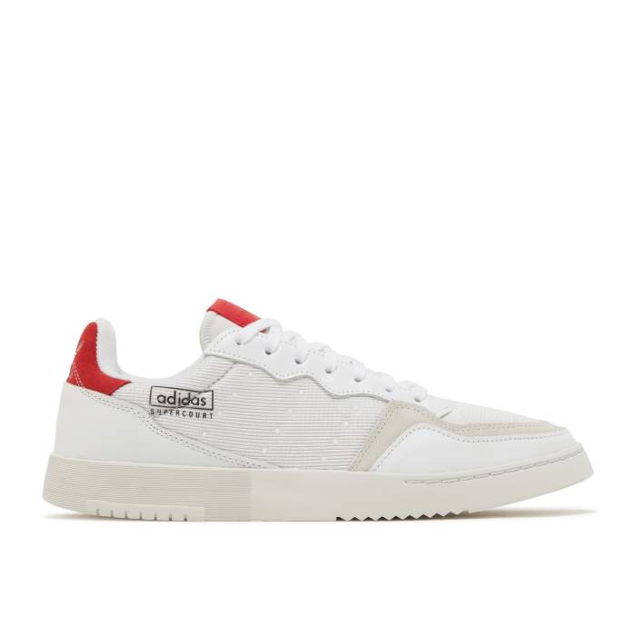 アディダス Adidas 【 Supercourt \u0027White Scarlet\u0027 Men Cloud White/Cloud White/Scarlet 】 メンズ 白いこと 白いこと