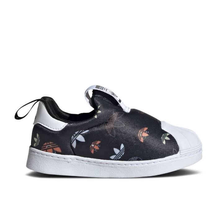 アディダス Adidas 【 Superstar 360 I 'Repeat Logo - Black' Infant Core Black/Cloud White/Semi Impact Orange 】 Superstar スーパースター ロゴ ベビー コア 黒色 ブラック 白色 ホワイト インパクト orange 橙・オレンジ｜スニケス