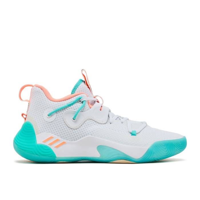 アディダス Adidas 【 Harden Stepback 3 \u0027The Bahamas\u0027 Men Cloud White/Beam Orange/Ecru Tint 】 ハーデン 足取りうしろ側 メンズ 白いこと 白いこと orange 橙・オレンジ色