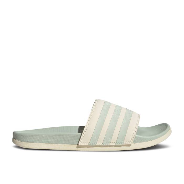 アディダス Adidas 【 Wmns Adilette Comfort Slide \u0027White Linen Green\u0027 Women Wonder White/Linen Green/Linen Green 】 アディレッタ Slide サンダル レディース 白いこと 白いこと green 緑・緑であること