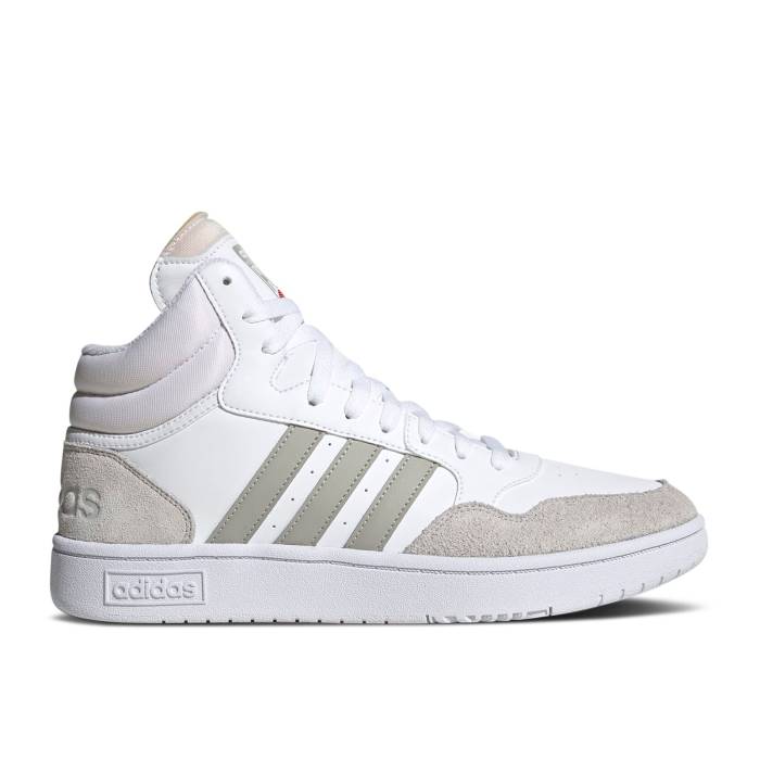 アディダス Adidas 【 Hoops 3.0 Mid \u0027White Metal Grey\u0027 Men Cloud White/Metal Grey/Grey One 】 ミッド 金属元素 メンズ 白いこと 白いこと 金属元素 薄墨色 薄墨色