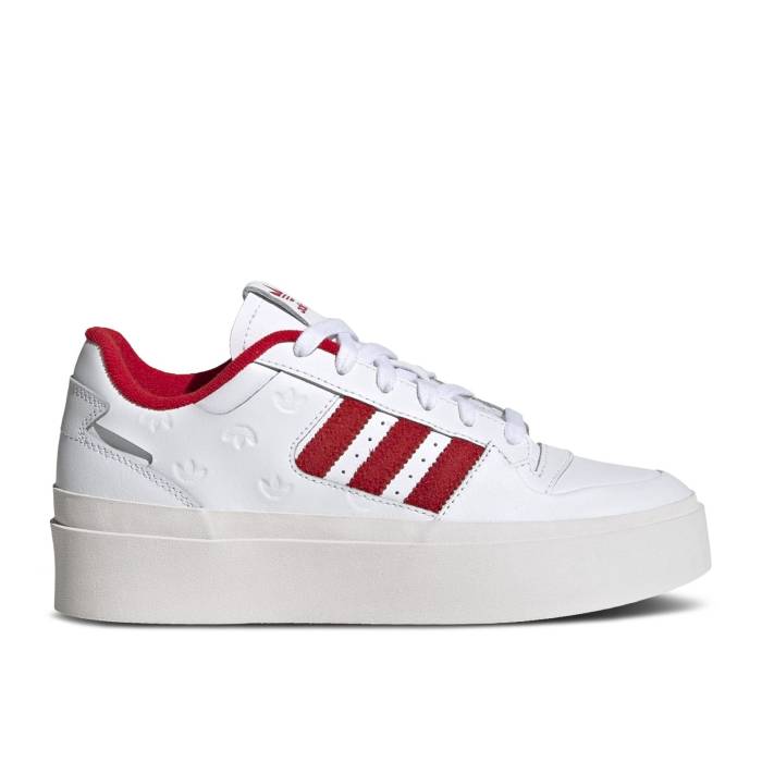 アディダス Adidas 【 Wmns Forum Bonega 'Allover Debossed Trefoils - White Scarlet' Women Cloud White/Better Scarlet/Crystal White 】 フォーラム 白色 ホワイト レディース 白色 ホワイト｜スニケス 58,905円