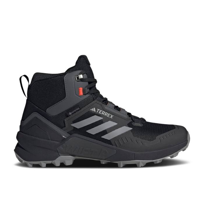 アディダス Adidas 【 Terrex Swift R3 Mid Gore-Tex \u0027Black Grey\u0027 Men Core Black/Grey Three/Solar Red 】 Swift ミッド ゴアテックス メンズ 中核グループ 黒いこと 黒いこと 薄墨色 薄墨色 Red 赤・赤いこと