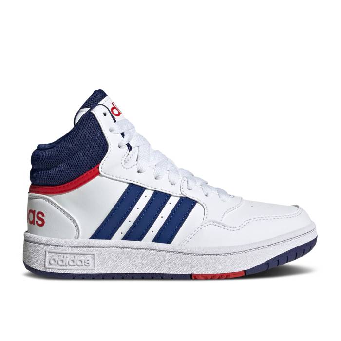 アディダス Adidas 【 Hoops Mid J \u0027White Victory Blue\u0027 Youth Cloud White/Victory Blue/Better Scarlet 】 ミッド Victory 制勝 御坊っちゃん キッズ 白いこと 白いこと Victory 制勝 青味 青み