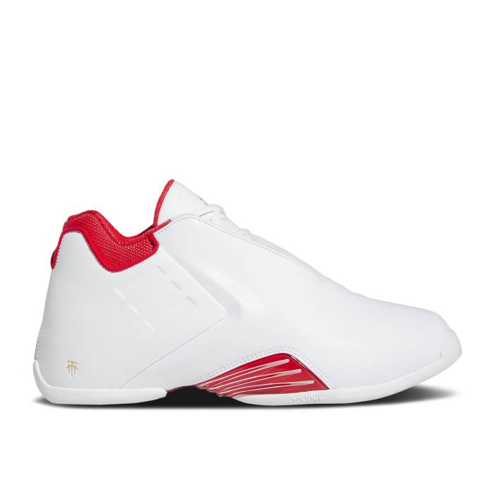アディダス Adidas 【 T-Mac 3 Restomod 'Rockets' Men Core White/Better Scarlet/Matte Gold 】 メンズ コア 白色 ホワイト ゴールド｜スニケス