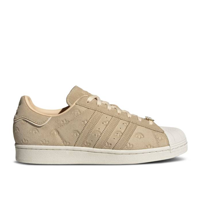 アディダス Adidas 【 Superstar 'Allover Debossed Trefoils - Savanna' Men Savanna/Savanna/Off White 】 Superstar スーパースター メンズ 白色 ホワイト｜スニケス