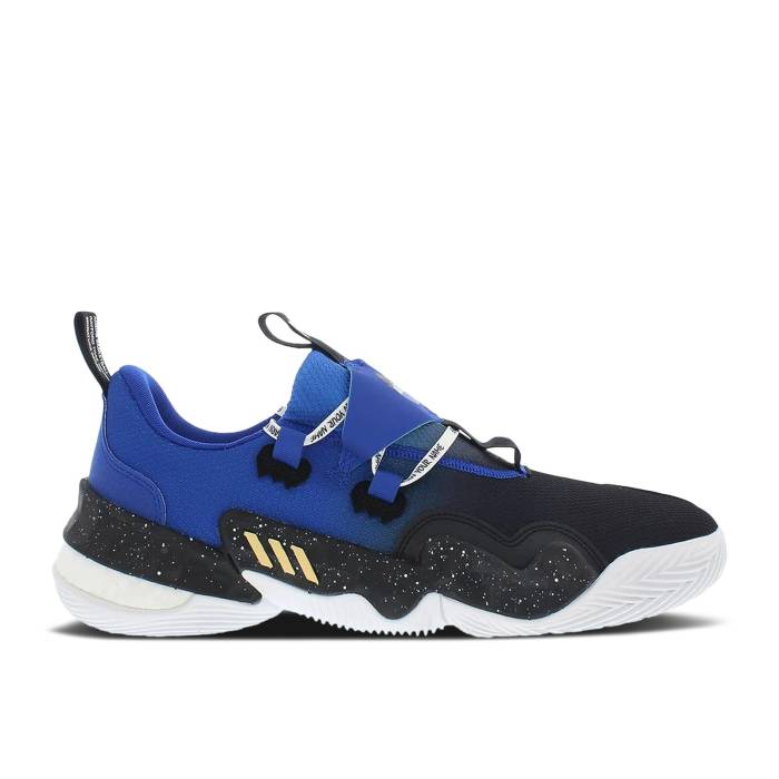 アディダス Adidas 【 Aebl X Trae Young 1 'Earn Your Name' Men Core Black/Royal Blue/Cloud White 】 メンズ コア 黒色 ブラック 青色 ブルー 白色 ホワイト
