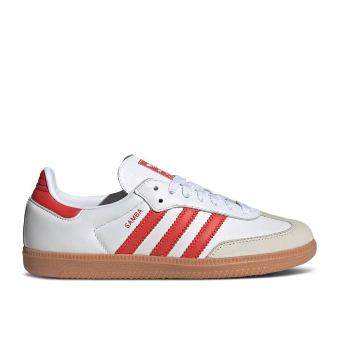 アディダス Adidas 【 Wmns Samba Og \u0027White Solar Red Gum\u0027 Women Cloud White/Solar Red/Off White 】 サンバ Red 赤・赤いこと レディース 白いこと 白いこと Red 赤・赤いこと