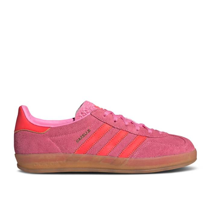 アディダス Adidas 【 Wmns Gazelle Indoor \u0027Beam Pink Solar Red\u0027 Women Beam Pink/Solar Red/Gum 】 ガゼル pink サクラ色 レディース pink サクラ色 Red 赤・赤いこと