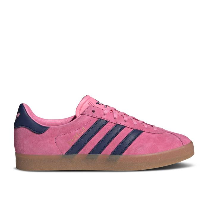 アディダス Adidas 【 Gazelle 85 \u0027Bliss Pink Dark Blue\u0027 Men Bliss Pink F22/Dark Blue/Gold Metallic 】 ガゼル pink サクラ色 メンズ pink サクラ色 青み 青色 ゴールド