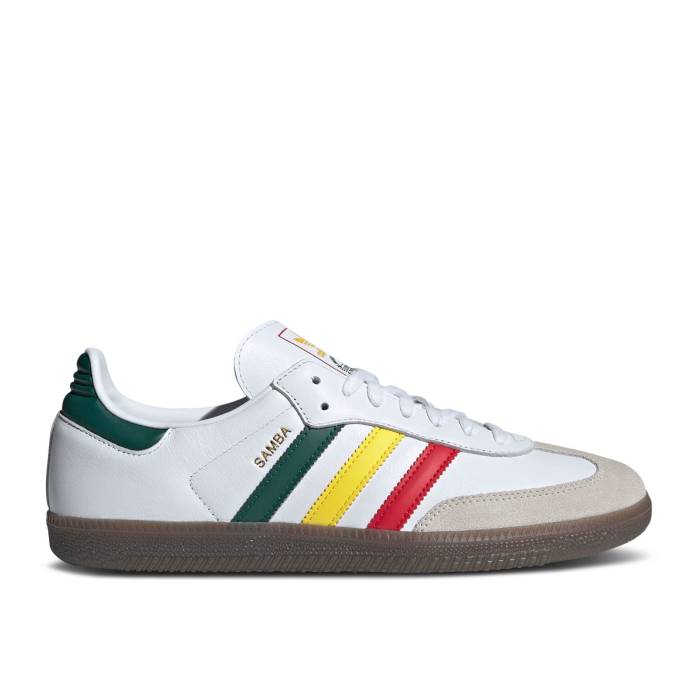 アディダス Adidas 【 Samba Og \u0027Rasta - White\u0027 Men Cloud White/Yellow/Collegiate Green 】 サンバ メンズ 白いこと 白いこと yellow 黄味がかった・黄色 green 緑・緑であること
