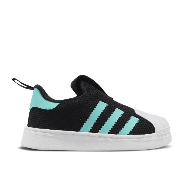 アディダス Adidas 【 Superstar 360 I \u0027Black Aqua\u0027 Infant Core Black/Flash Aqua/Footwear White 】 Superstar はやりっ子 もの言う花 中核グループ 黒いこと 黒いこと アクア 白いこと 白いこと