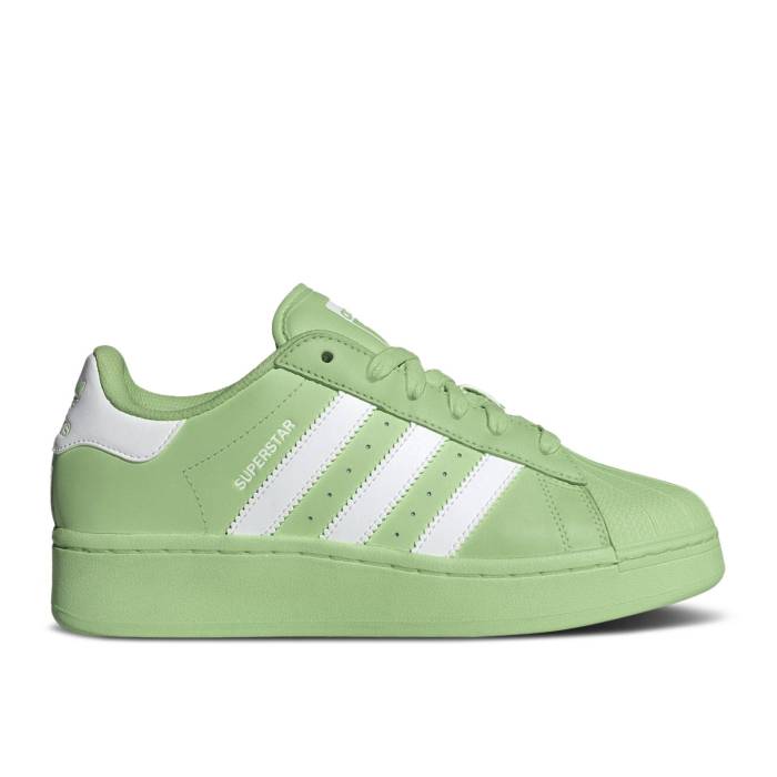 アディダス Adidas 【 Wmns Superstar Xlg \u0027Semi Green Spark\u0027 Women Semi Green Spark/Cloud White/Semi Green Spark 】 Superstar はやりっ児 green 緑・緑であること レディース green 緑・緑であること 白いこと 白いこと
