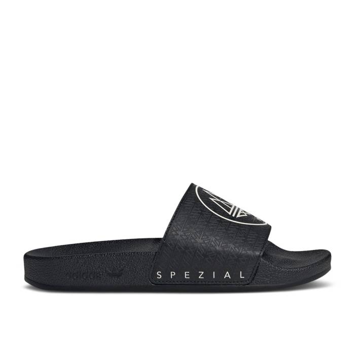 アディダス Adidas 【 Adilette Spzl Slide 'Core Black' Men Core Black/Chalk White/Core Black 】 アディレッタ Slide サンダル メンズ コア 黒色 ブラック 白色 ホワイト