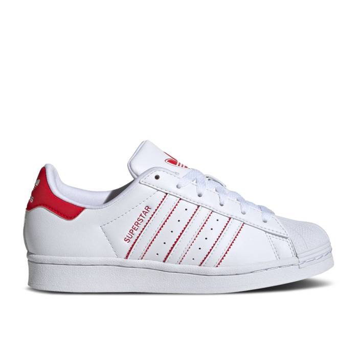 アディダス Adidas 【 Superstar K 'White Scarlet' Youth Cloud White/Better Scarlet/Cloud White 】 Superstar スーパースター ジュニア キッズ 白色 ホワイト