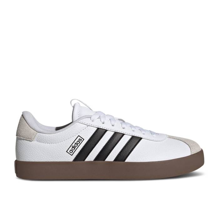 アディダス Adidas 【 Wmns Vl Court 3.0 \u0027White Black Gum\u0027 Women Cloud White/Core Black/Grey One 】 厚地の外套 黒いこと 黒いこと レディース 白いこと 白いこと 中核グループ 黒いこと 黒いこと 薄墨色 薄墨色
